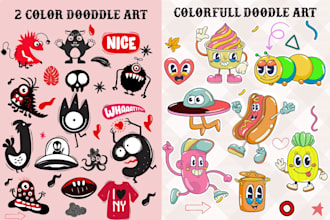 do cute kawaii doodle art, doodle pattern, doodle icon, hand drawn doodle