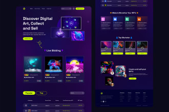 do modern nft website design and nft landing page UI UX using figma