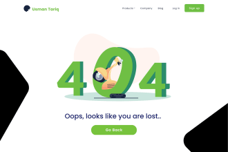 create stunning 404 error page design in HTML, CSS or wordpress