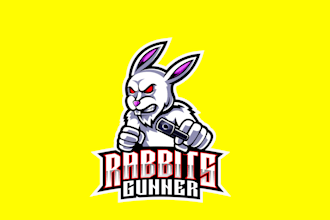 design outstanding rabbit mascot  logo with express delivery