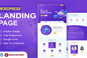 create the wordpress landing page or elementor landing page