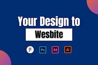 convert PSD to html, figma to html, xd to html