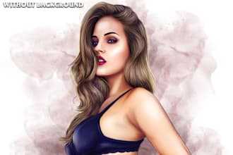 draw a beautiful realistic digital portrait for you