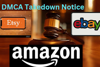 dmca notice infringing listings on ebay, etsy,shopify,amazon under dmca