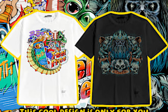 draw awesome design tshirt screen printing for merchandise