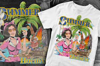 draw awesome design tshirt screen printing for merchandise