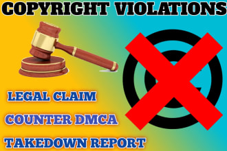 submit legal takedown report for infringing content under dmca