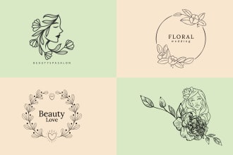 do botanical hand drawn floral beauty spa watercolor logo