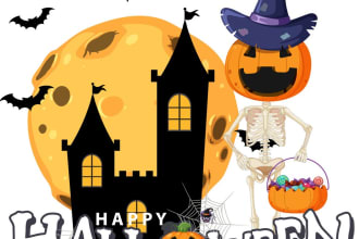 design modern awesome halloween logo