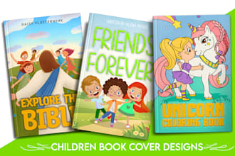 do kids book cover, coloring book cover and story book cover design