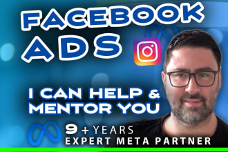 be your meta facebook ads, digital marketing strategy mentor, shopify coach