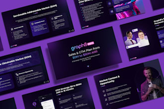 design, redesign pitch deck, powerpoint presentation, google slides and canva