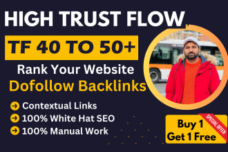 increase majestic trust flow, tf 40 plus high authority tf backlinks