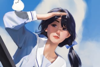 draw custom stylized digital portrait painting