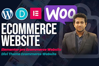 build wordpress woocommerce website, online store by elementor pro or divi theme