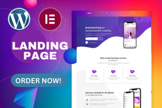 design wordpress landing page elementor or elementor pro landing page