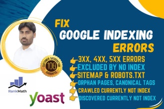 quickly fix indexing errors of google search console for wordpress website