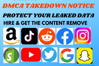 remove pirated,leaked content ofyoutube,google facebook reddit tiktok under dmca