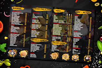 do attractive restaurant menu or food menu