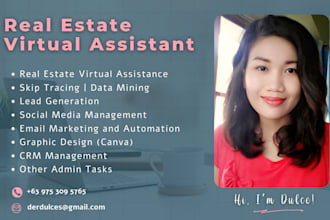 be your real estate admin VA, personal assistant for USA, australia, UK, eu