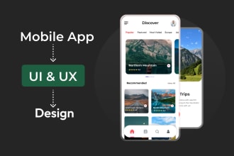 do UI UX design, mobile app ui design, wireframe, and prototype