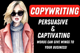 do persuasive ads, sales, website, captions, copywriting