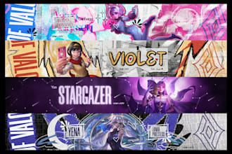 design anime or vtuber banner, header