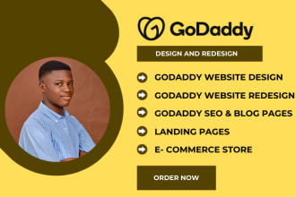 do godaddy website, redesign, design, landing page