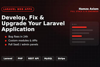 develop, fix or upgrade your laravel web application