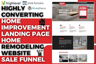 design home improvement landing page renovation website home remodeling funnel