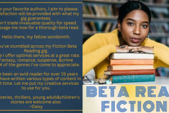 beta read or critique fantasy, ya, mystery, romance, suspense or crime chapters