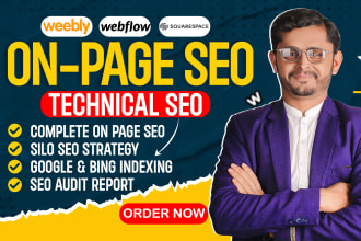 website on page and technical seo fixes for squarespace, weebly, or webflow