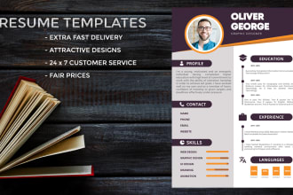 create modern professional resume designs , CV templates