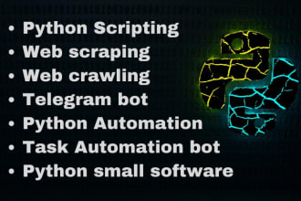 do web scraping, task automation and python scripting