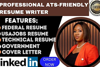 write professional federal resume for usajobs, resume writing and cover letter