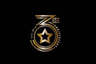 design a 3rd anniversary famous logo for a basketball training camp