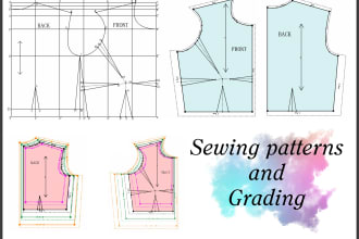 create digitally sewing paper pattern and grade it