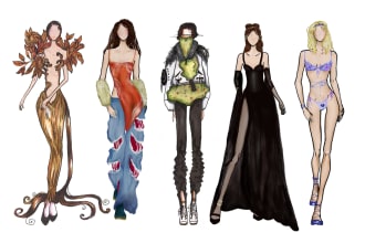 draw a fashion collection of clothes illustration or sketch for brand