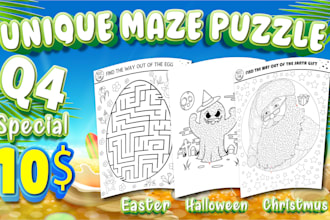 make unique mazes puzzles activity book for kids and adult