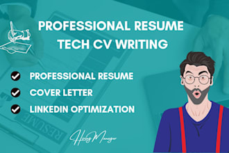 deliver 12 hours professional resume maker and tech CV writing service
