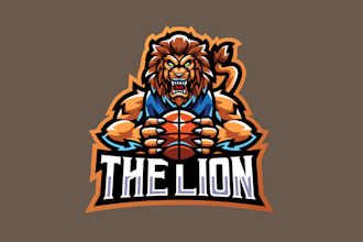 design lion head logo with express delivery