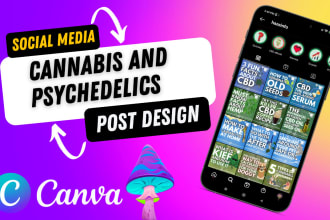 design cannabis, cbd, and psychedelics instagram posts