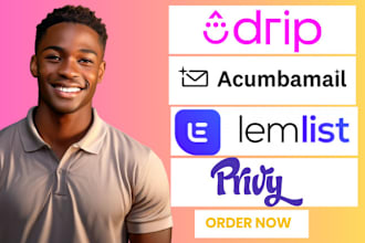 set up drip campaign drip feed privy email marketing manager lemlist acumbamail