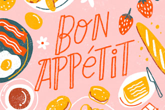 draw you a unique food illustration