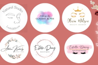 design feminine eyelashes, makeup, beauty and cosmetic logo