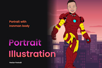 do a portrait illustration as superhero