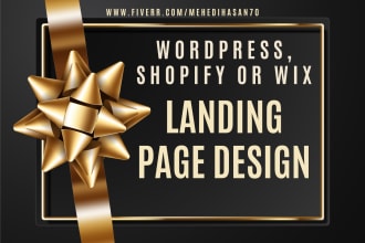 create landing page using wordpress, shopify or wix