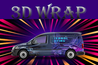 do 3d vehicle wrap, 3d food truck, 3d wrap design and car wrap