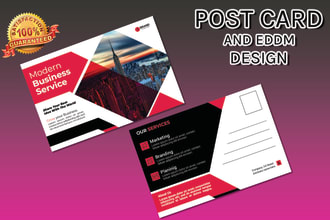 do business, real estate, medical postcard design with invitation and catalog