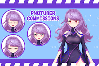 draw custom pngtuber avatar for streams vtuber model anime style